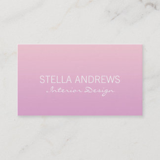 Carte de visite de dégradé Ombre rose simple