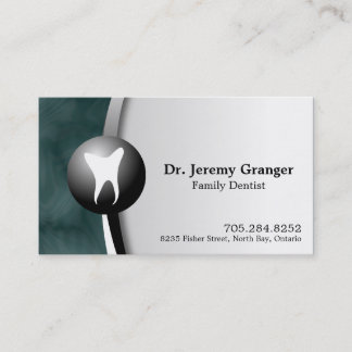 Carte de visite de dentiste de famille - dent Teal