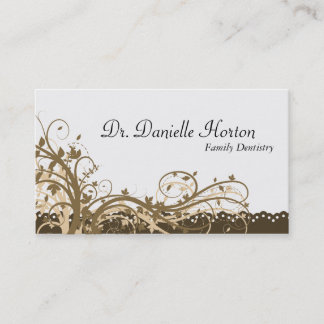 Carte de visite de dentiste de famille - floral