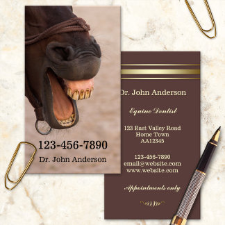 Carte de visite de dentiste équin