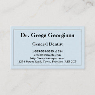 Carte de visite de dentiste général de base et min