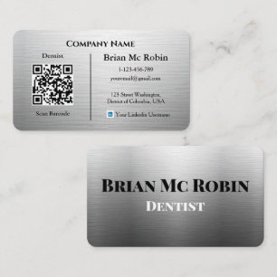 Carte de visite de dentiste logo personnalisé méta