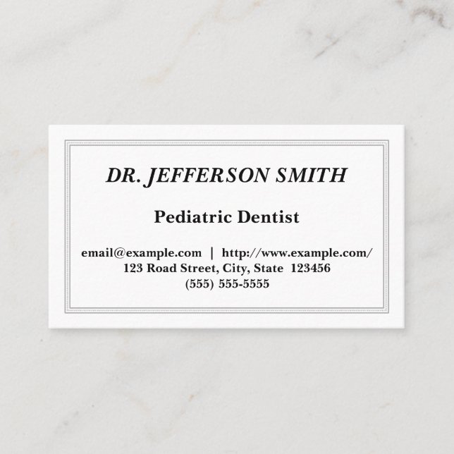 Carte de visite de dentiste personnalisable (Devant)