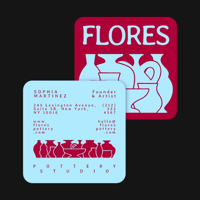 Carte de visite de design en silhouette de vase de (Créateur téléchargé)