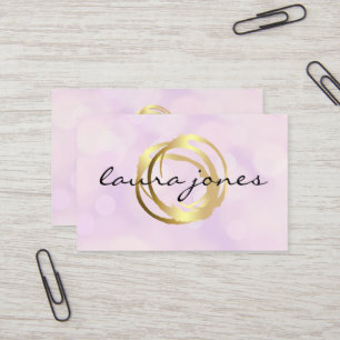 Carte de visite de designer à cercle peint doré fa