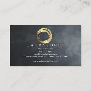 Carte de visite de designer avec cercle peint en o