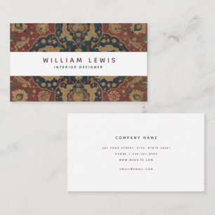 Carte de visite de designer d'intérieur tapis pers