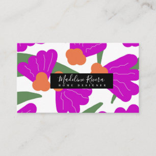 Carte de visite de designer floral audacieux magni