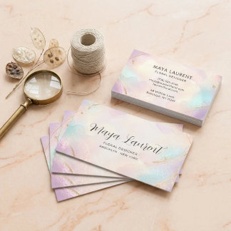 Carte de visite de designer floral iridescent