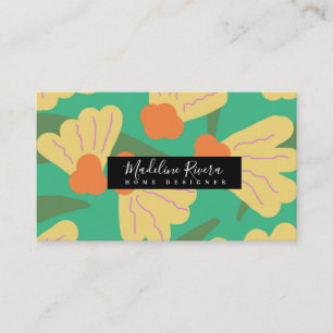 Carte de visite de designer florale audacieuse mag