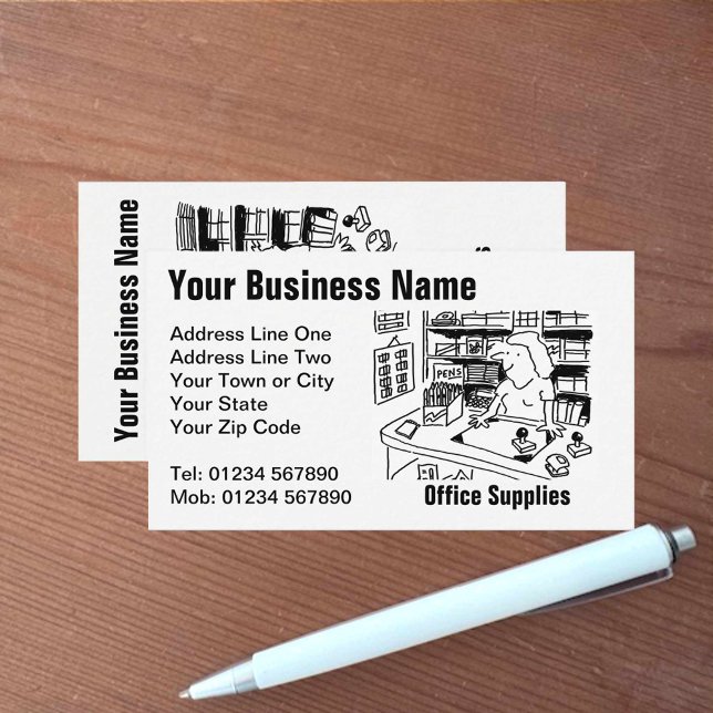 Carte de visite de dessin animé de papeterie & fou (Créateur téléchargé)
