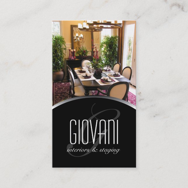 Carte de visite de dessinateur d'intérieurs (Devant)