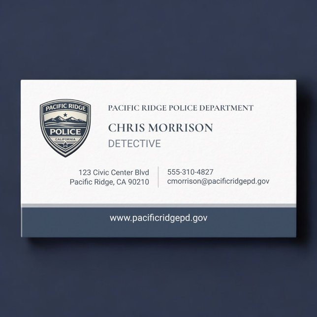 Carte de visite de détective de police avec logo (Créateur téléchargé)