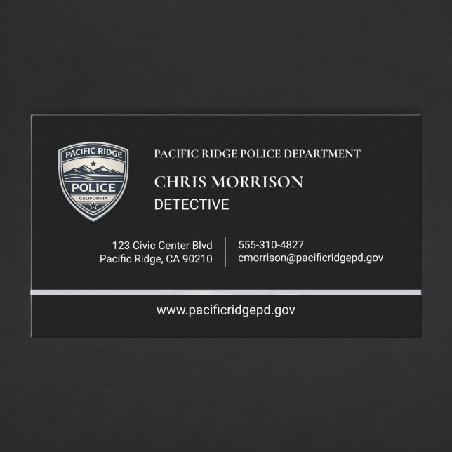 Carte de visite de détective d'officier de police (Créateur téléchargé)