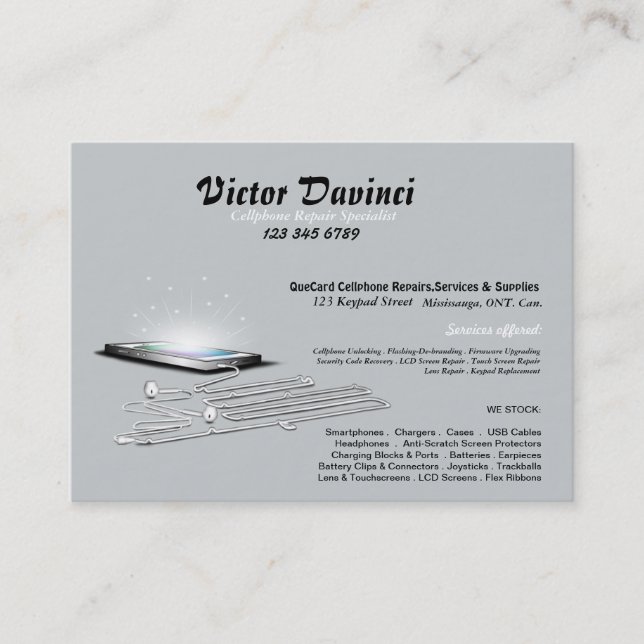 Carte de visite de déverrouillage/réparation/maint (Devant)