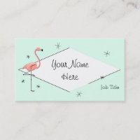 Carte de visite de diamant d'Aqua de Flamant rose