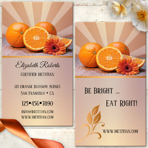 Carte de visite de diététiste nutritionniste en or