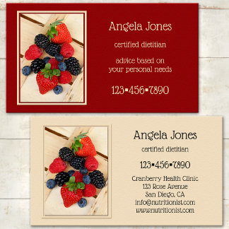 Carte de visite de diététiste nutritionniste profe