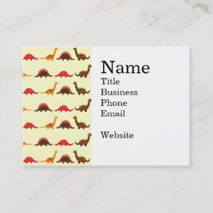 Carte De Visite De dinosaure orange d'amusement motif rouge et