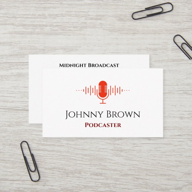 Carte de visite de disc jockey pour podcaster (Devant/Arrière en situation)