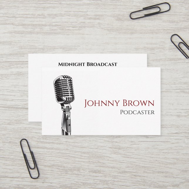 Carte de visite de disc jockey pour podcaster (Devant/Arrière en situation)