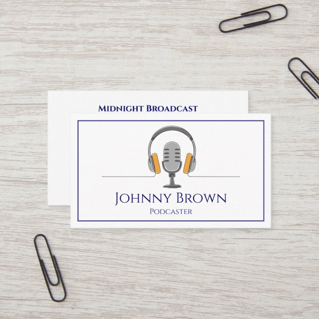 Carte de visite de disc jockey pour podcaster (Devant/Arrière en situation)