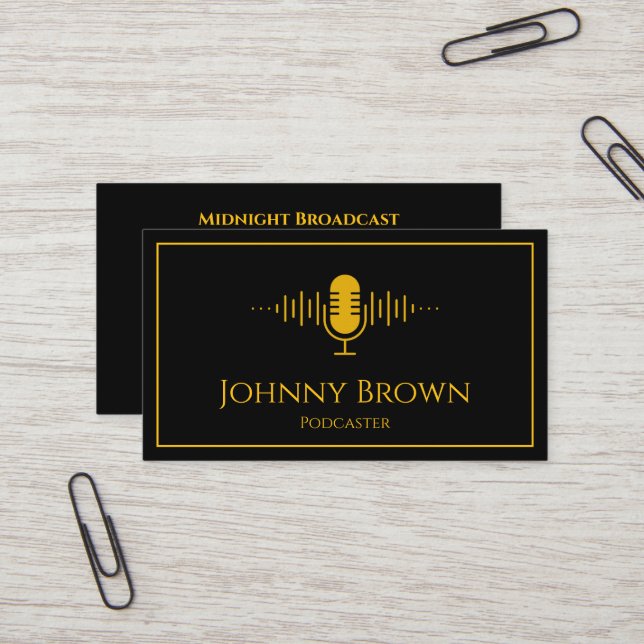 Carte de visite de disc jockey pour podcaster (Devant/Arrière en situation)