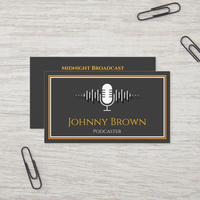 Carte de visite de disc jockey pour podcaster (Devant/Arrière en situation)