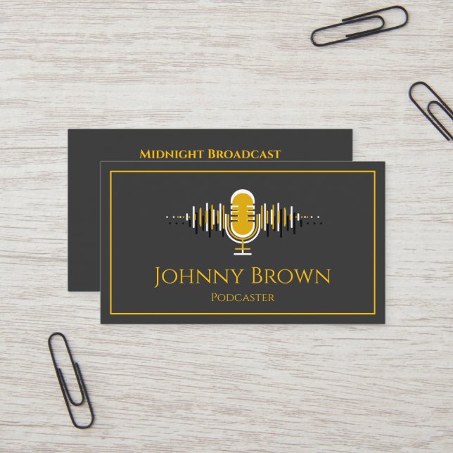 Carte de visite de disc jockey pour podcaster (Devant/Arrière en situation)