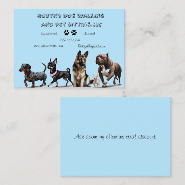 Carte de visite de Dog Walker (Devant / Derrière)