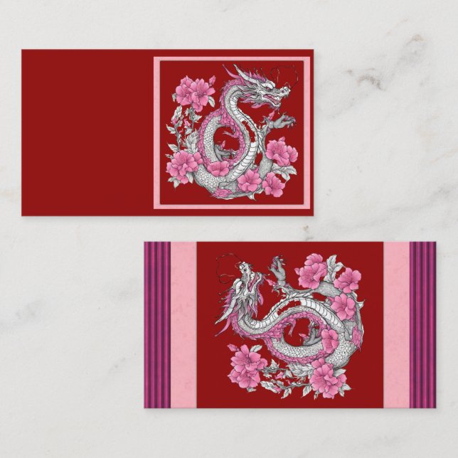 Carte de visite de dragon de fleurs (Devant / Derrière)