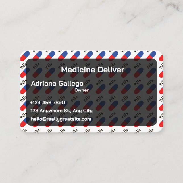carte de visite de drugstore (modifiable) (Devant)