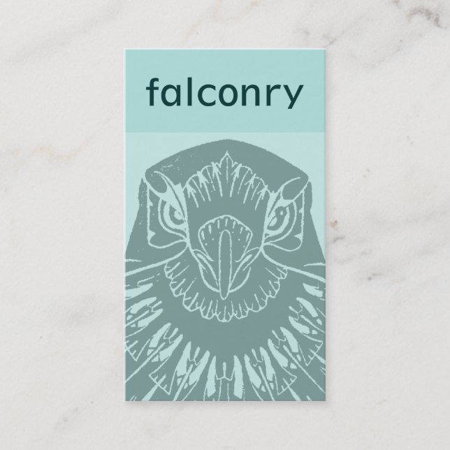 Carte de visite de faucon de Nouveau d'art - Teal (Devant)