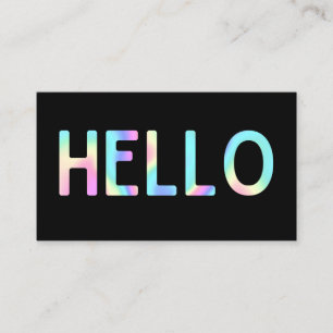 Carte de visite de Faux Holographic Hello