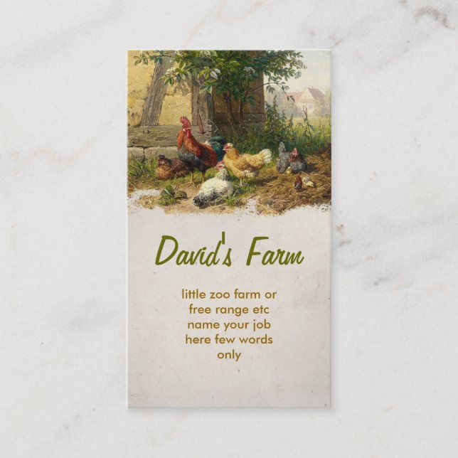carte de visite de ferme de poulet (Devant)