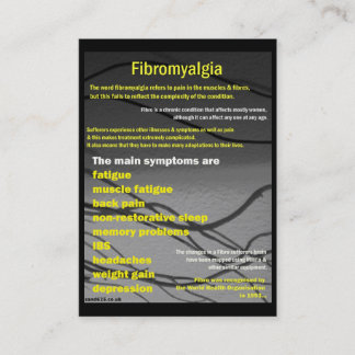 Carte de visite de fibromyalgie - jour de