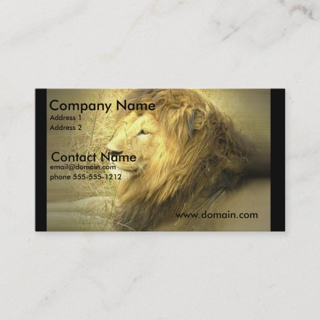 Carte de visite de fierté de lion (Devant)