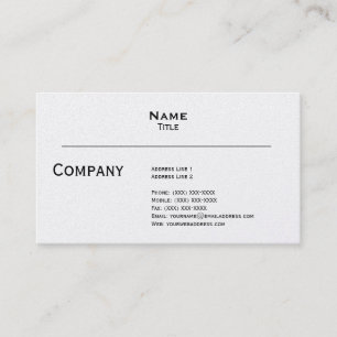 Carte de visite de finition perle blanche