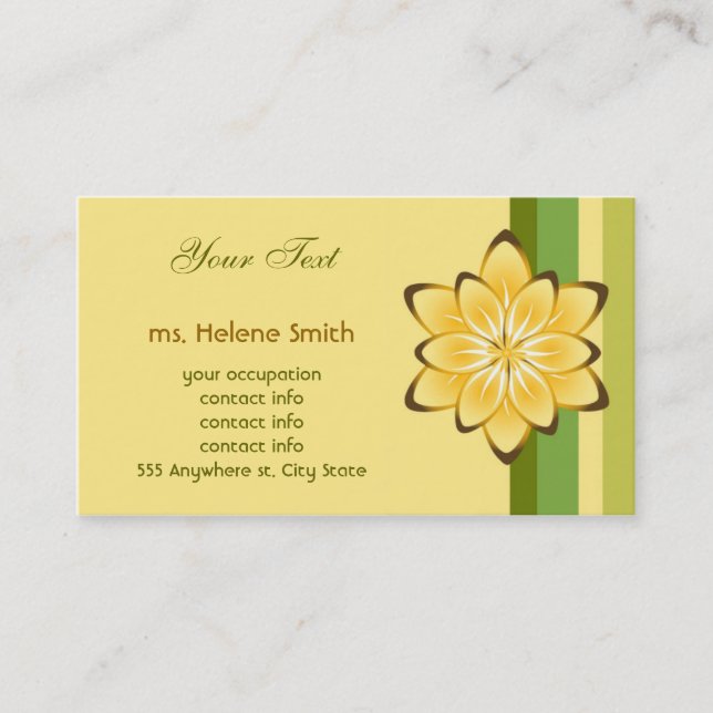 Carte de visite de fleur (Devant)