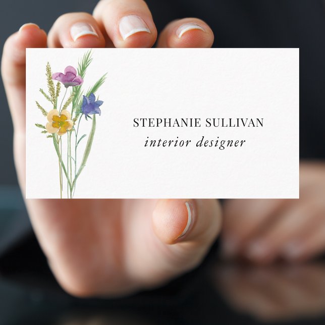 Carte de visite de Fleur sauvage du concepteur d'i (Créateur téléchargé)