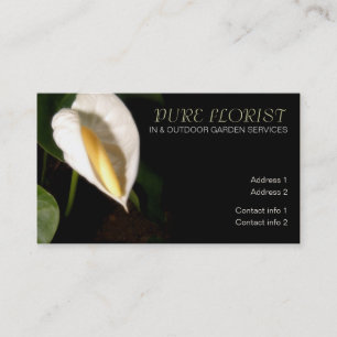 Carte de visite de fleuriste blanc LiLy Garden