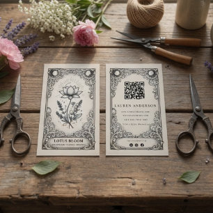 Carte de visite de fleuriste céleste vintage   Mys