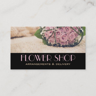 Carte de visite de fleuriste de livraison de fleur