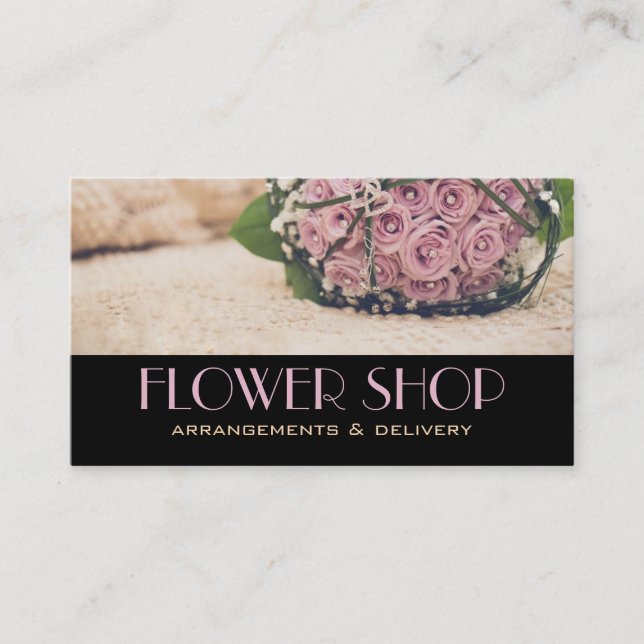 Carte de visite de fleuriste de livraison de fleur (Devant)