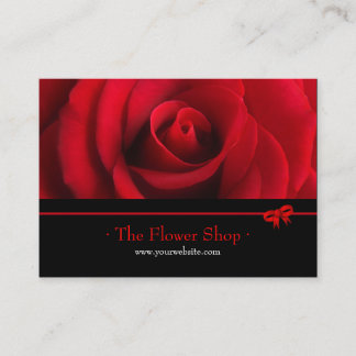 Carte de visite de fleuriste de rose rouge