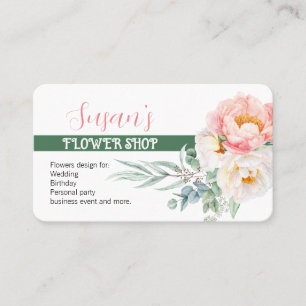 Carte de visite de fleuriste de style moderne avec