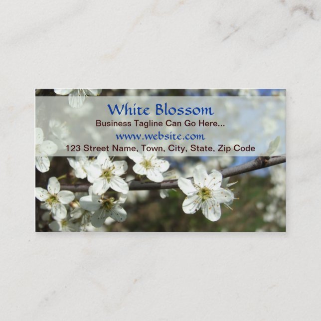 Carte de visite de fleurs blanches (Devant)