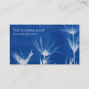 Carte de visite de fleurs bleues
