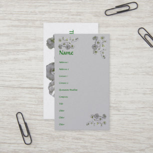 Carte de visite de fleurs de couronnes nuptiales