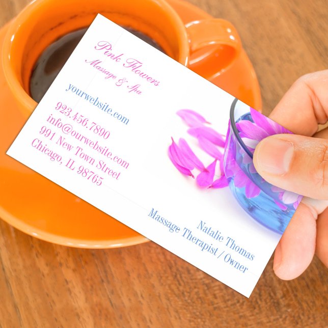 Carte de visite de fleurs de massage spa (Créateur téléchargé)